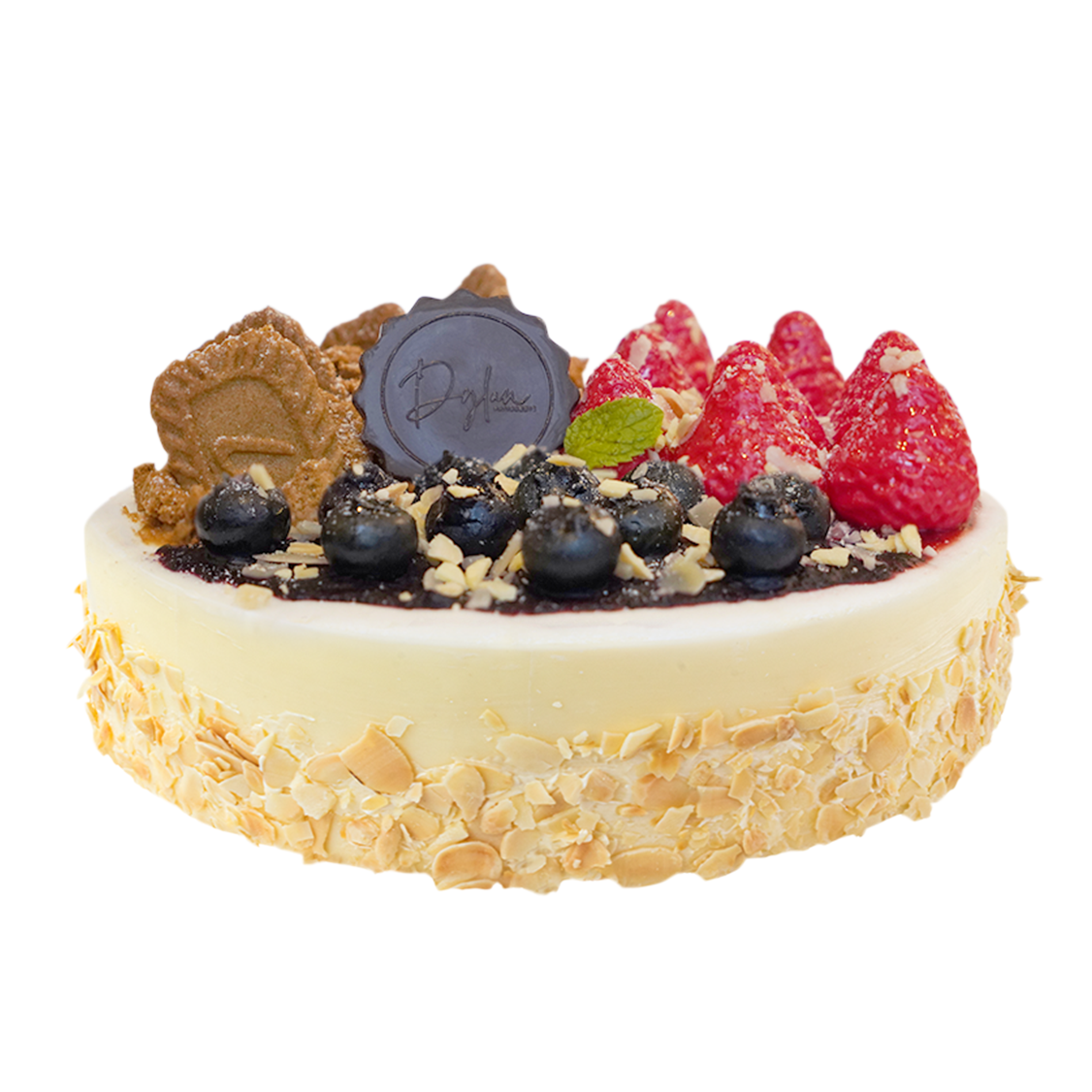 Cheesecake Trifecta Birthday Cake by Dylan Patisserie – a combination of blueberry, strawberry, and lotus cheesecakes in one.