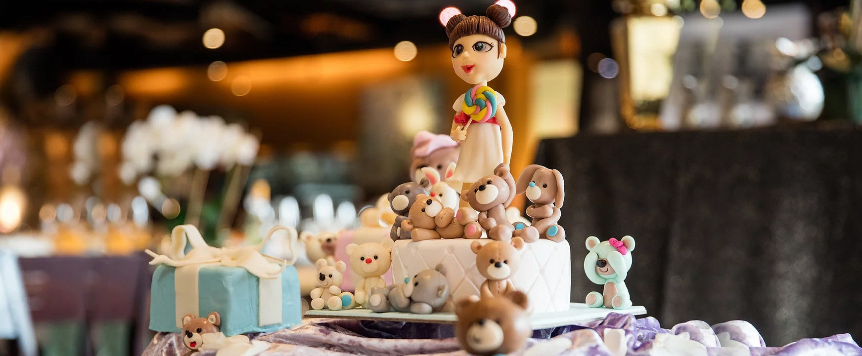 Doll and bear cake