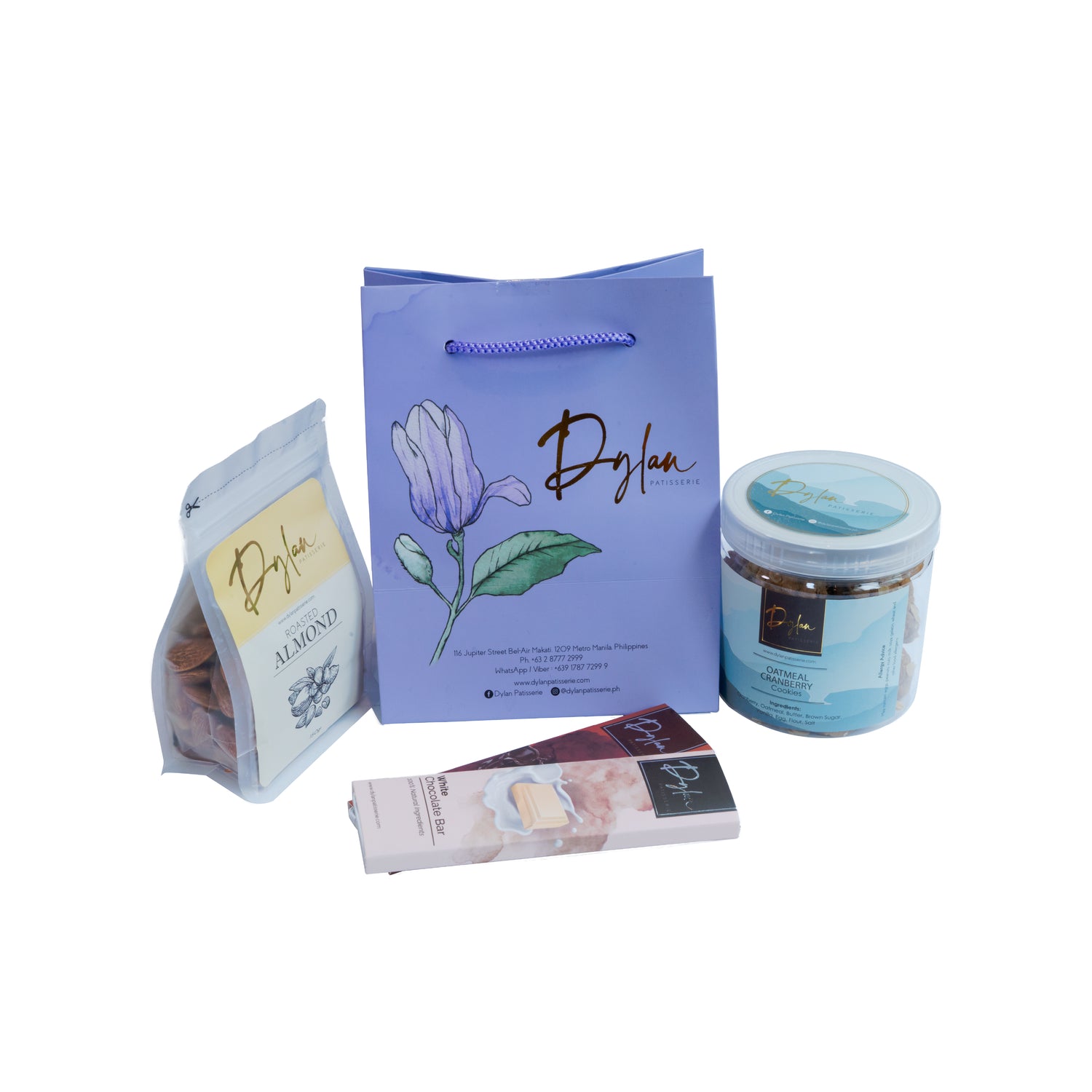 Gift Bag from Dylan Patisserie. Gifting ideas consisting of cookie, chocolate and nuts