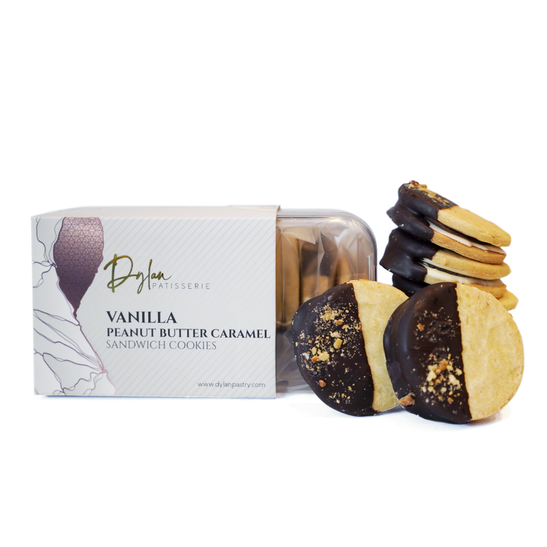 Vanilla Peanut Butter Caramel Sandwich Cookies