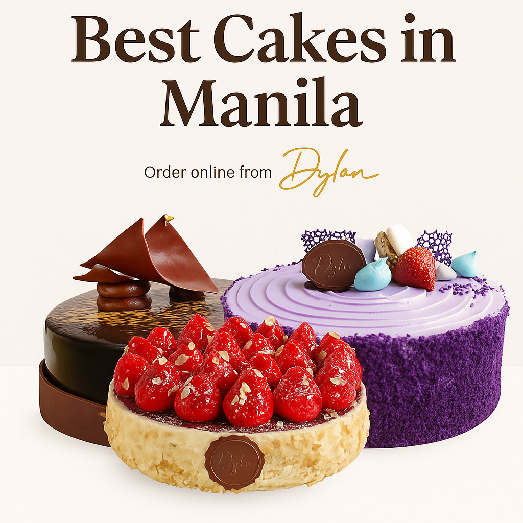 Strawberry Cheesecake, Ube Dulce De Leche cake and Chocolate Mascarpone cake, the best cakes in Manila by Dylan Patisserie